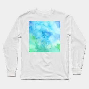 Abstract Watercolor Blue Skies Long Sleeve T-Shirt